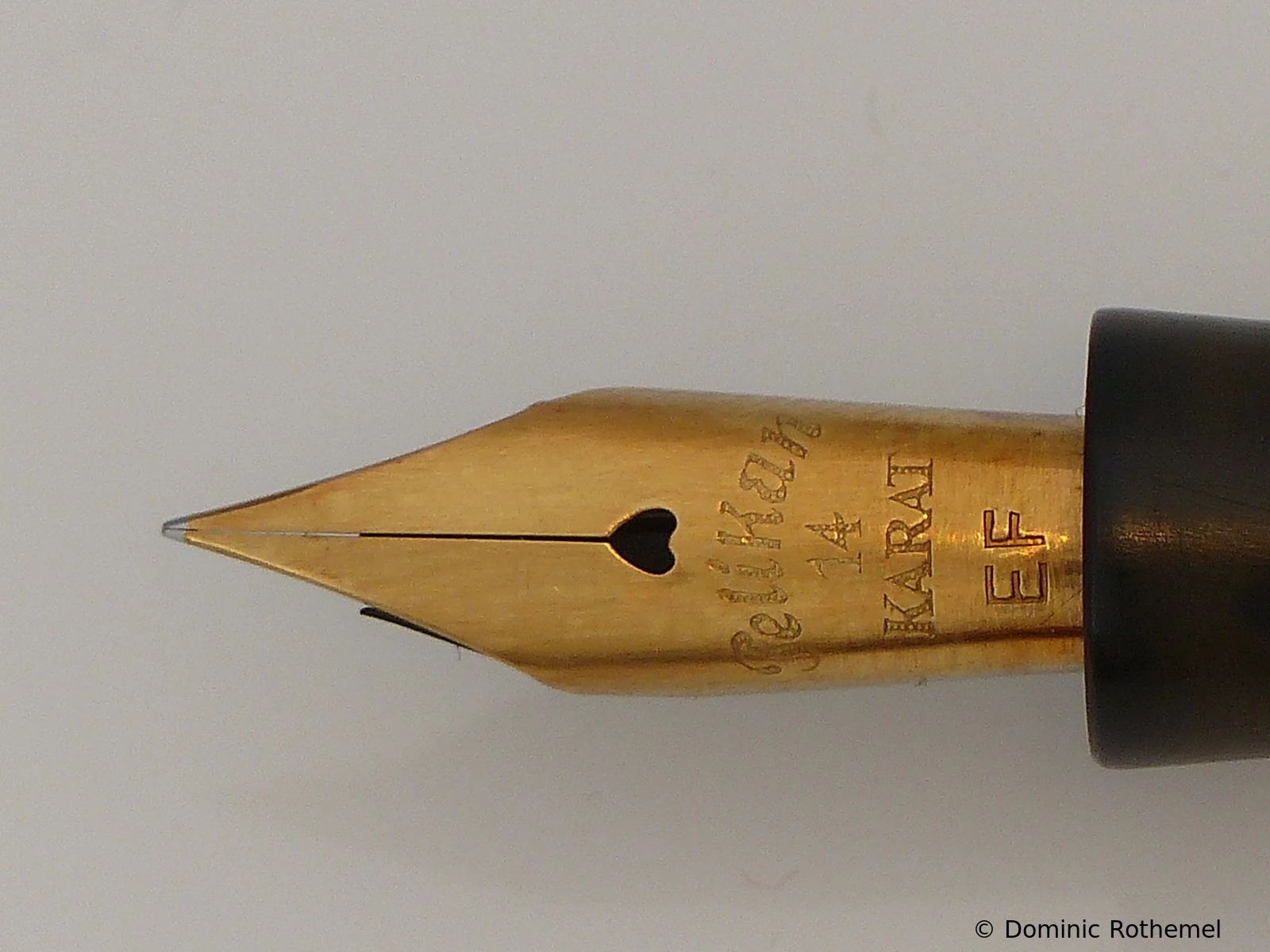 Heart hole nib with nib size imprint Heart hole nib with nib size imprint