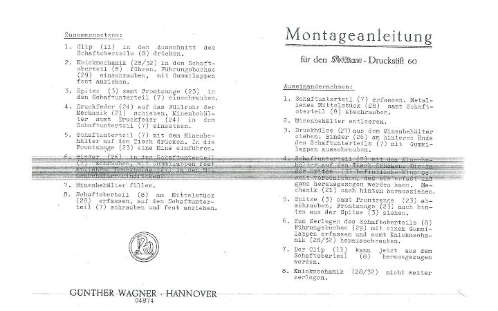 Demontageanleitung Pelikan 60